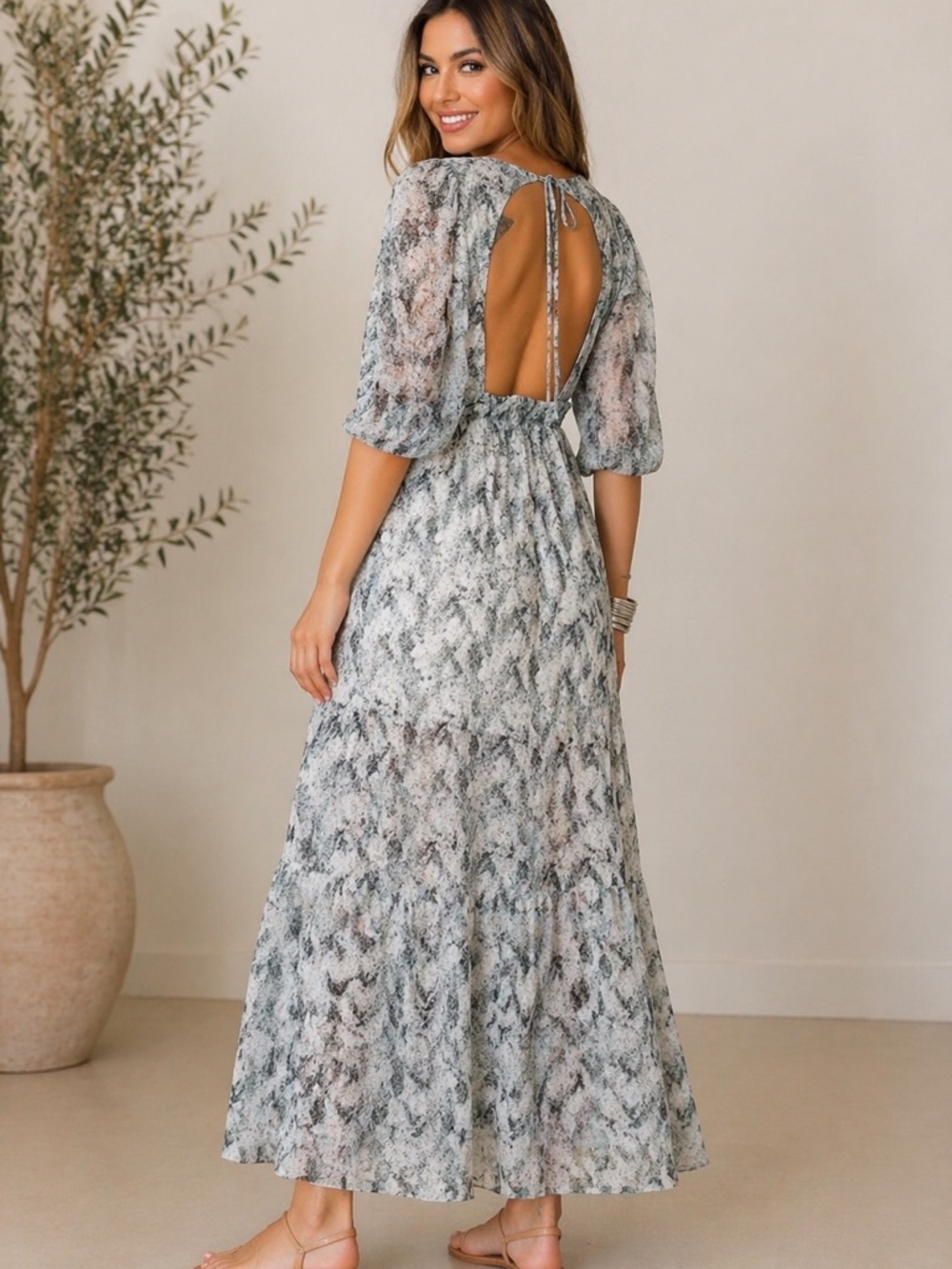 Buddy Love "Mabel" Crocodile Maxi Dress View 2